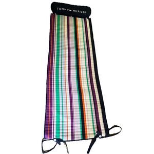 Tommy Hilfiger 66"x24" Roll Up Beach Pool Cushion Pillow Mat Blue Carry Strap